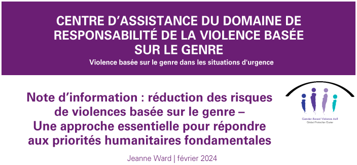 Note d’information : réduction des risques de violences basée sur le genre –  Une approche essentielle pour répondre aux priorités humanitaires fondamentales