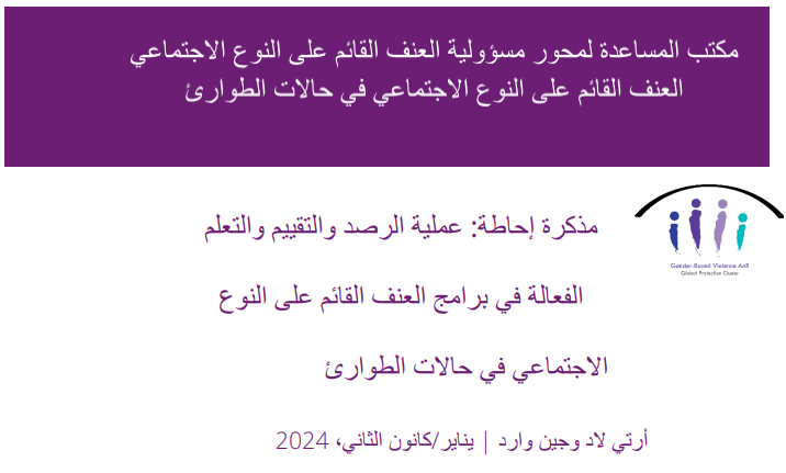 مذكرة إحاطة: عملية الرصد والتقييم والتعلم الفعالة في برامج العنف القائم على النوع الاجتماعي في حالات الطوارئ