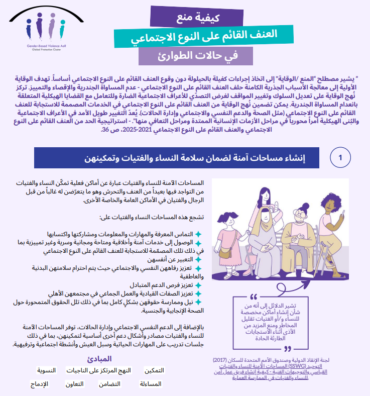 كيفية منع العنف القائم على النوع الاجتماعي في حالات الطوارئ