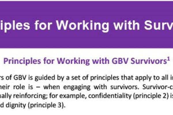 Principles for Working with GBV survivors