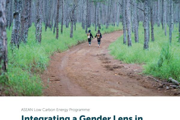 Front page of document, image of two people walking into distance through green woodland