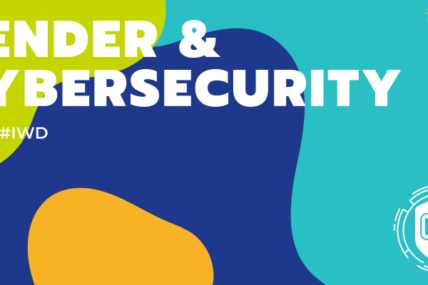 Gender and cybersecurity banner.