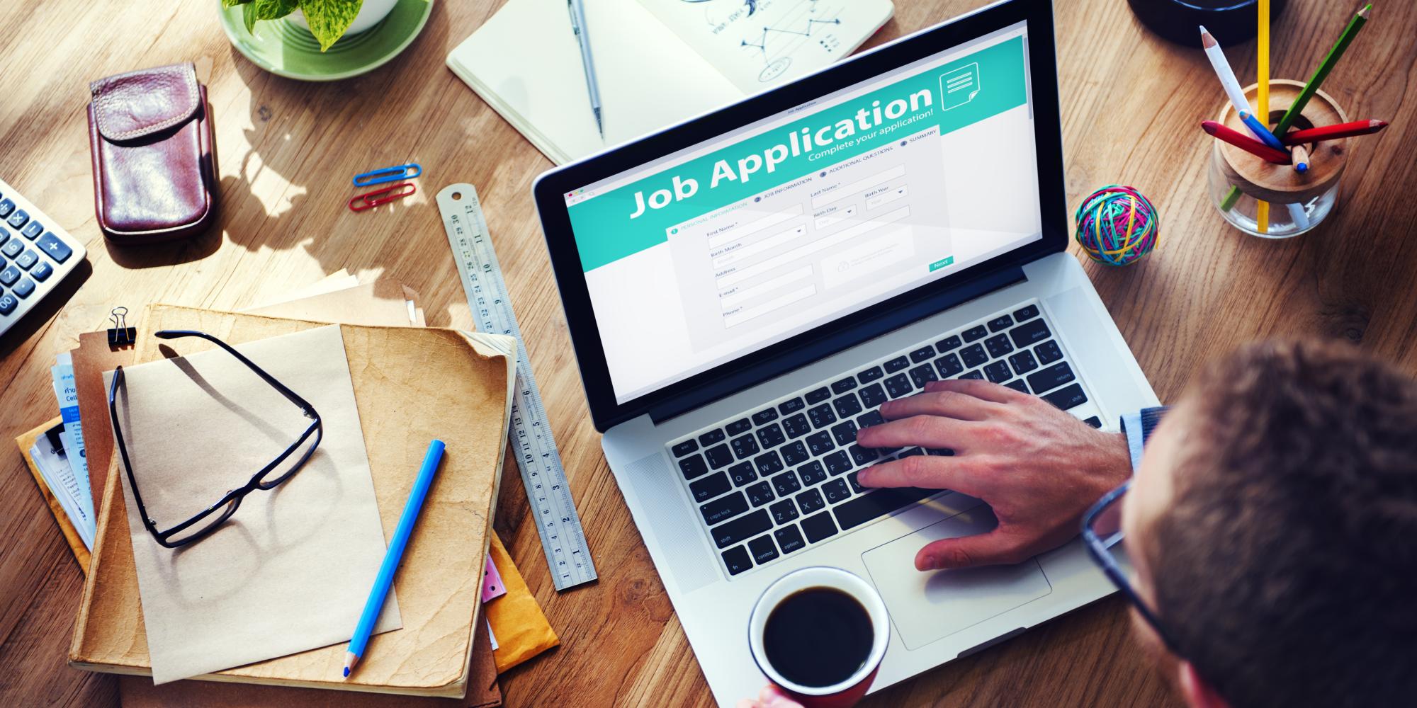 Person applying for job online