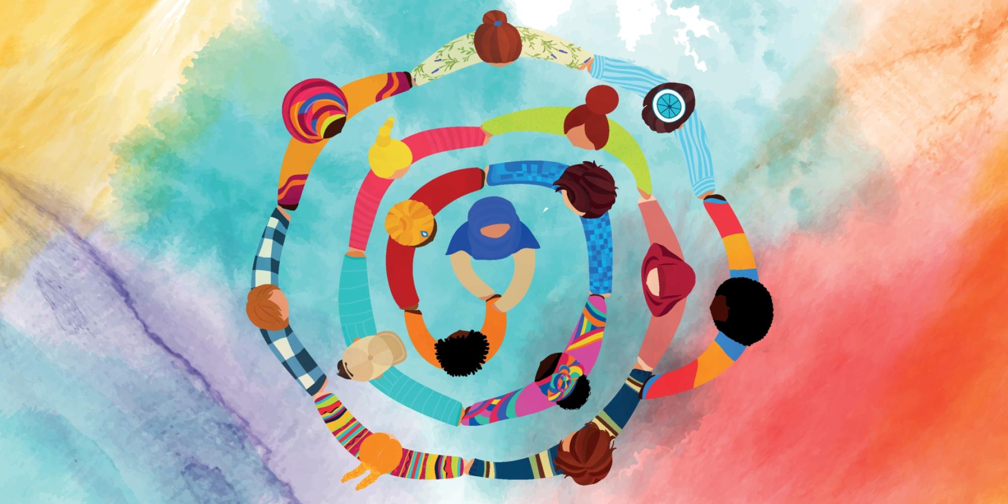 abstract image of people holding hands